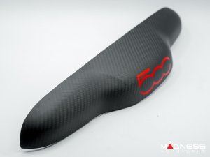 FIAT 500 Trunk Handle Cover - Carbon Fiber - Matte Carbon w/ Red 
